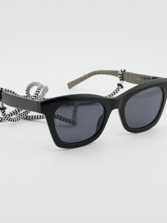 M Missoni MMI 0089/S 0807 IR Sunglasses Shiny Black Square Frame, Grey Lenses main image 8